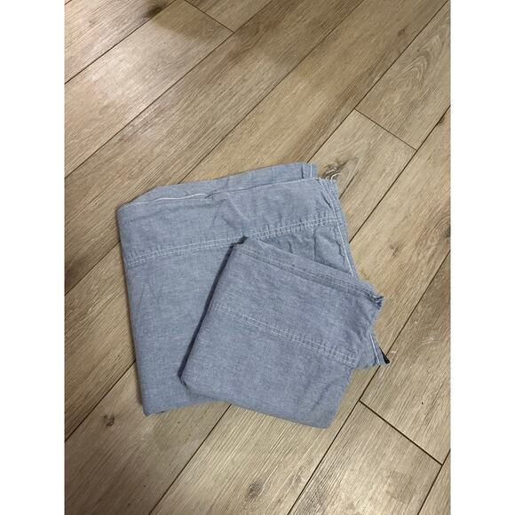 Ralph Lauren Home Blue Chambray Twin Flat Sheet & Standard Pillow Case - Picture 7 of 8